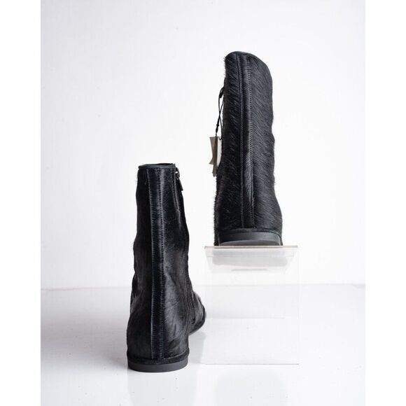 Zara Womens Leather Zip Ankle Boots Fur Skin Black US 9 EU 40 New 1102/410 - Picture 8 of 10